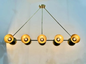 Lustre géométrique moderne en laiton, luminaire de plafond, décoration intérieure pour salon, design durable - Product Image 4