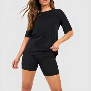Reasonable Rate Casual Wear Women Cotton T Shirt Short <b>Set</b> Top Selling Summer Wear <b>Twin</b> <b>Set</b> for Ladies Cheap Price Shorts <b>Sets</b> - Product Image 4