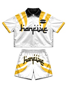 Cropped <b>Mesh</b> Jersey Shirt & Shorts <b>Set</b> | Graphic Streetwear <b>Two</b> <b>Piece</b> <b>Set</b> | OEM Private Label Manufacturer - Product Image 3