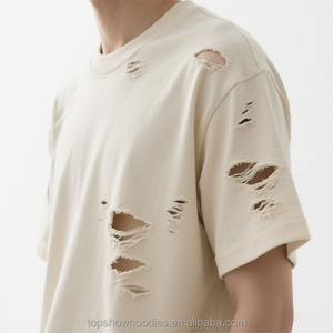 T-shirt Homme Streetwear Vintage Effet Usé Léger Coton Haute Qualité Matière Personnalisable Couleur Unie Personnalisée Effet Vieilli - Product Image 4