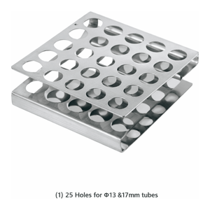Support de tubes à essai en acier inoxydable Z-Rack pour tubes de 13 mm et 17 mm, 25 ou 50 trous - Product Image 1