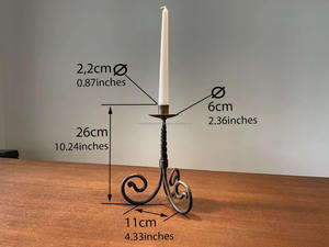 Bougeoir forgé à main type corde tourbillonnante métal 3 pieds en fer forgé bougeoir | Fabriqué à la main - Product Image 6