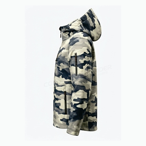 Veste softshell camouflage pour homme, imperméable, hiver, à capuche, manches longues, polyester, vêtements de chasse - Product Image 2