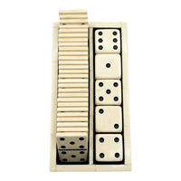 Jeu de dominos et de dés double six en résine ivoire écologique fait main, thème numérique, jeu de société moderne pour la famille et les amis, idéal comme cadeau