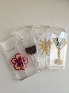 Bolsos de mano personalizables con correa de cuentas plateadas, funda de lujo para teléfono móvil, diseño moderno y lindo, con detalles en hoja de oro, hechos a mano. - Product Image 2