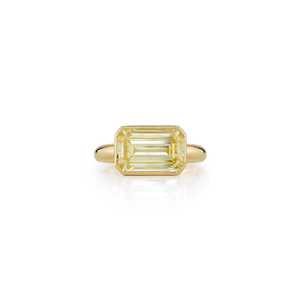 10k 14k 18K Real Solid <b>Gold</b> Emerald Diamond <b>Ring</b> Wholesale East West Bezel <b>Set</b> Proposal <b>Ring</b> CVD HPHT Lab Diamond Manufacturer - Product Image 4