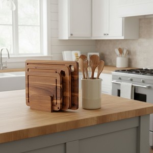 Juego de Tablas de Cortar de Madera de Acacia, 3 Piezas, Duraderas, Sostenibles, Ecológicas, Tablas de Cocina, Tablas para Servir, Preparación de Alimentos - Product Image 4