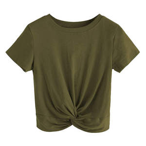 Camiseta Corta para Mujer, Estilo Contemporáneo, Cuello Redondo, Manga Corta, Corte Holgado, Informal, Ropa de Calle, Moda de Verano - Product Image 3