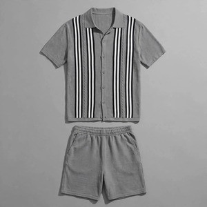 2026 Wholesale Summer Men's Casual Shorts <b>Set</b> Plain Color Solid 100% Cotton Jersey Quick Dry Knitted Customized Logo <b>Twin</b> <b>Set</b> - Product Image 6