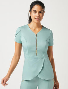 Uniforme Médico para Mujer, Blusa con Mangas Tipo Tulipán, Cierre de Cremallera y Cinturón, Conjunto de Uniforme para Enfermeras, Doctores y Cuidadores - Product Image 3