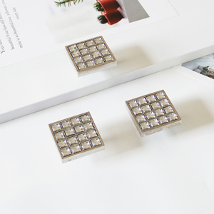 High Quality Square Acrylic <b>Crystal</b> Cabinetry Handles Zinc Alloy Drawer <b>Knob</b> for Kitchen Cabinet Dining Room and Bathroom Decor - Product Image 4