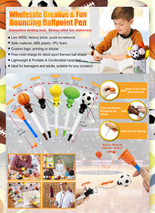 Bolígrafos de Gel con Diseño Deportivo, Creativos y Divertidos, con Temática de Fútbol, Baloncesto, <span class=keywords><strong>Tenis</strong></span> y Fútbol Americano, Bolígrafos con Punta de Bola Rebotante - Product Image 5