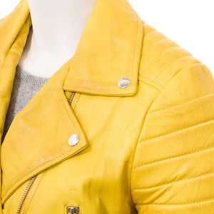 New Arrival Women's Breathable Leather Jacket Comfortable Lightweight Casual Wear with Durable Satin <b>Material</b> for Autumn Season - Product Image 3