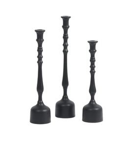 Decorative Antique <b>Black</b> Iron <b>Candlestick</b> Holder Set of 3 for Home Decoration Durable Metal Stand for Home Decoration - Product Image 4