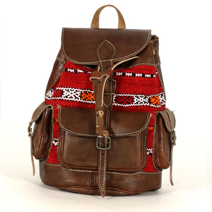 Biyadina Premium Mochila de cuero hecha a mano Estilo vintage Marrón/Rojo Exudando Elegancia atemporal - Product Image 1