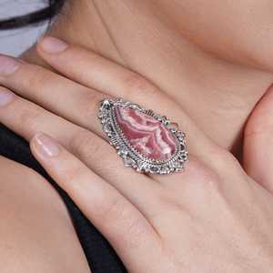 Anillo de Rodocrosita en Plata de Ley 925, Anillo de Plata de Ley 925 Sólida - Product Image 3