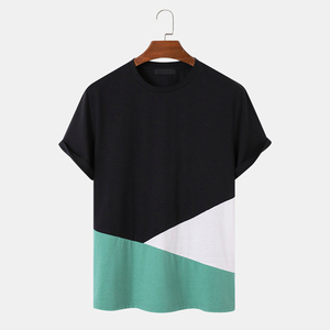 เสื้อยืดผู้ชายแบบสบายๆ ปรับแต่งได้ตามต้องการ เสื้อผ้าลำลองคุณภาพสูง ดีไซน์พิมพ์ลายทันสมัย เสื้อยืดผู้ชายแบบถัก - Product Image 1