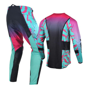 Traje de Motocross Personalizado para Hombre, Talla Grande, Cómodo, Transpirable, de Dos Piezas, Manga Corta, 100% Poliéster, Acolchado Reforzado, OEM Personalizado - Product Image 6