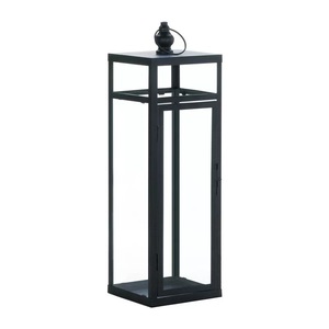 Luxury Iron Rectangular Tall <b>Black</b> <b>Lantern</b> with Glass Panels and Candle Holder for Christmas Home & Garden Decoration - Product Image 3