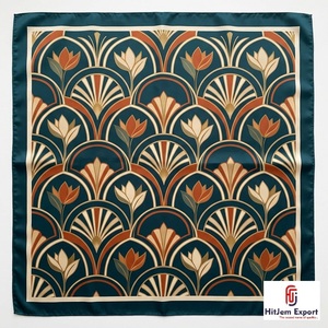 High Quality Luxury <b>Silk</b> <b>Scarf</b> for Women Printed Lightweight Square Headscarf OEM ODM Manufacturer Sicily Custom Fabric - Product Image 4