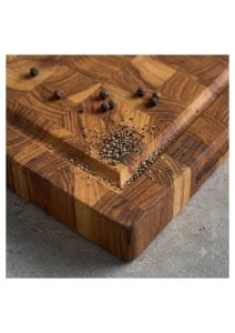 Planche à découper rectangulaire en bois d'acacia durable et sans danger pour les aliments Ha Le Timeless Kitchenware, avec poignée, épaisseur 1,5 cm, pour la viande et le fromage en cuisine - Product Image 3