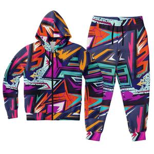 Ensemble de jogging d'hiver respirant à capuche avec logo personnalisé imprimé par sublimation intégrale, 100 % coton, pull-over, sport décontracté pour homme - Product Image 1