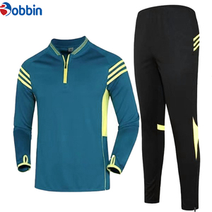 Conjunto Deportivo de Fútbol para Hombre, Camiseta de Manga Larga, Pantalones Negros, Top Azul, Absorbe la Humedad, Ropa de Entrenamiento de Manga Larga para Adultos, Todas las Temporadas - Product Image 6