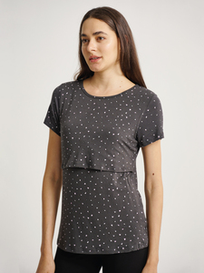 Camiseta de lactancia Bmama, top de maternidad para amamantar con acceso fácil, camiseta de embarazo elástica y fresca, venta al por mayor OEM - Product Image 3