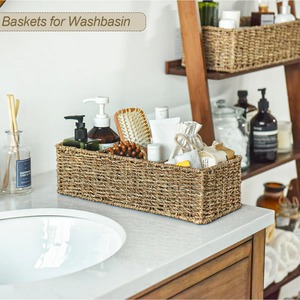 ตะกร้าหญ้าทะเลแบ่งเป็น 3 ช่อง ตะกร้าเก็บของทำมือ ขายส่ง เป็นมิตรกับสิ่งแวดล้อม ผลิตในเวียดนาม - Product Image 6