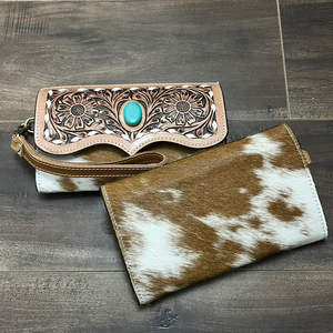 Portefeuille-bracelet en cuir de vachette fait main, style le plus récent, vente en gros, pour femmes, design western, pochette tendance - Product Image 6