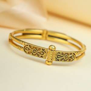 กำไลข้อมือดีไซน์เนอร์รุ่นพรีเมียม ไตรดา สองชั้น ประดับร่าวา  ทำจากเงินแท้ 925 ชุบทอง สำหรับผู้หญิง - Product Image 2