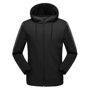 Veste softshell à capuche pour homme et femme, doublée de polaire, coupe-vent, résistante à l'eau, manteau d'extérieur noir, gris, olive, violet, personnalisable OEM - Product Image 5