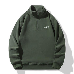 Sudadera con Capucha de Alta Calidad con Logotipo Personalizado, Cierre de Cremallera 1/4, para Hombre, Impermeable, Forrada, Bordada, con Media Cremallera, Estampada, Informal, 320 GSM - Product Image 1