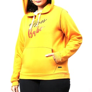 Sudadera con capucha extragrande de punto de forro polar transpirable para mujer de talla grande, informal, para primavera, con diseño frontal personalizado, solo color liso. - Product Image 2