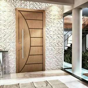 Porte intérieure en bois massif insonorisée, anti-humidité et anti-insectes, avec placage PVC MDF, design moderne pour salle de bain, maison et bureau - Product Image 4