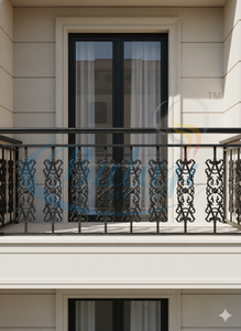 BM-37 Gris, Poteau de rampe d'escalier et de balcon moderne sans cadre en fonte robuste, résistant à la rouille, finition sablée super fine 5... - Product Image 2