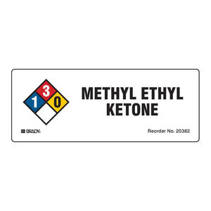 Étiquettes adhésives Brady Methyl Ethyl Ketone NFPA - Étiquettes de sécurité chimique durables pour une utilisation en laboratoire et industrielle - Product Image 3
