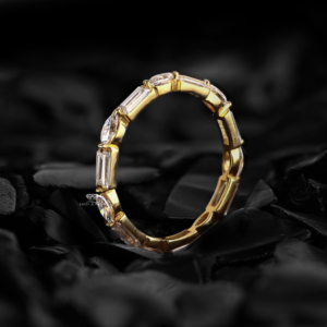 Anillo de Boda Apilable de Oro 14K con Diamantes Baguette y Marquise, Joyería Nupcial, Fabricante y Proveedor Mayorista - Product Image 3