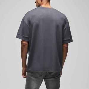 T-shirts pour hommes 100% coton, tendance et très vendus, de haute qualité, avec logo brodé personnalisé, épaules tombantes, style hip-hop, séchage rapide - Product Image 3