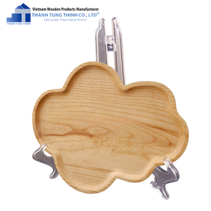 Thanh Tung Thinh Oval Wooden Serving Tray Handmade Minimalist Design For Living Room Tableware Storage - Product Image 5