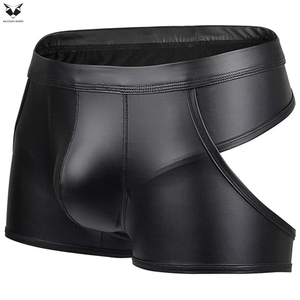กางเกงบ็อกเซอร์รุ่นใหม่ล่าสุด ระบายอากาศได้ดี ทรงคลาสสิค สีดำ หนัง PU ถักทอ ทรงเข้ารูป เอวยางยืด ตัดข้าง คุณภาพสูง สำหรับผู้ชาย - Product Image 6
