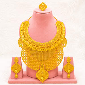 MOLL JEWELLERS Conjunto de Joyería Étnica de Plata con Circones, Collar y Pendientes para Mujer, Diseño Floral para Boda, Aleación de Moda, Tercera Marca - Product Image 3