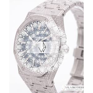 นาฬิกา Audomer Piguat Royal Oakk Offshore Chronograph Diamond ขนาด 42 มม. ตัวเรือนสแตนเลสสตีลทรงแปดเหลี่ยม หน้าปัดอนาล็อก กระจกแซฟไฟร์ ดีไซน์แฟชั่น - Product Image 5