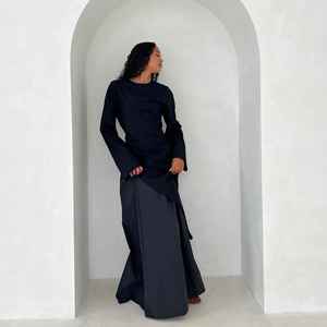 Soft Lavender Modern Muslim Abaya Women Dubai Style Elegant Modest Islamic Casual Breathable Lightweight <b>Floor</b> Length Maxi <b>Boat</b> - Product Image 5