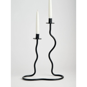 Candelabro de hierro metálico de lujo en negro, portavelas para una cena romántica a la luz de las velas, decoración para el hogar y bodas. - Product Image 5