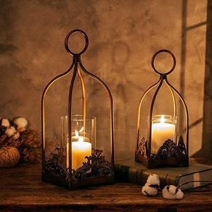 Vintage <b>Candle</b> <b>Lantern</b> Decorative Hurricane <b>Candle</b> <b>Holder</b> for Pillar Rustic Hanging Customization - Product Image 3