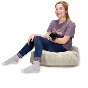 Cuscino Decorativo da Pavimento Brio Grande in Microvelluto Avorio - per Meditazione e Yoga, Cuscini da Letto - Product Image 2