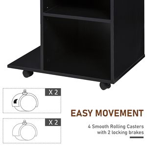 Black Mobile File Cabinet <b>Printer</b> <b>Stand</b> with Wheels Adjustable Shelf Drawer and CPU <b>Stand</b> Durable Metal Easy Assembly - Product Image 6