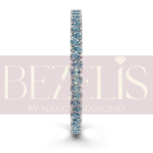 Cautivadora Pulsera con Diamante Cultivado en Laboratorio de Corte Brillante en Forma de Pera, 54 Quilates de Peso Total, Impresionante Piedra Azul en Forma de Pera, Elaborada a Mano por Expertos - Product Image 2