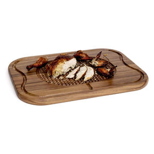 Multi Use Acacia Wood Steak Board Premium Wooden <b>Serving</b> <b>Platter</b> with Juice Grooves Thick Wooden Charcuterie Food Safe Board - Product Image 3